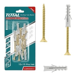 Set 10 Tornillos Cabeza Plana Pz 50mm + 10 Tarugos 8mm -sc-