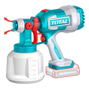 Pistola Para Pintura Inalámbrica Total 20v - Flujo 800ml/min, Capacidad 1000ml, 120din-s - No Incluye Batería Ni Cargador - Tsgli2004 Turquesa
