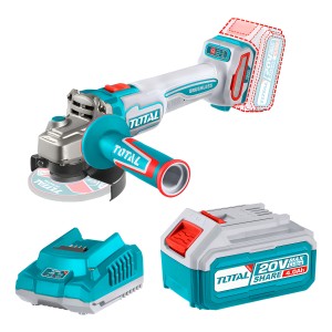 Amoladora Inalámbrica Total Industrial - Motor Brushless, Sin Carbones 1200w - 5 Pulgadas, 125mm - Incluye Batería 4.0ah Y Cargador Turquesa