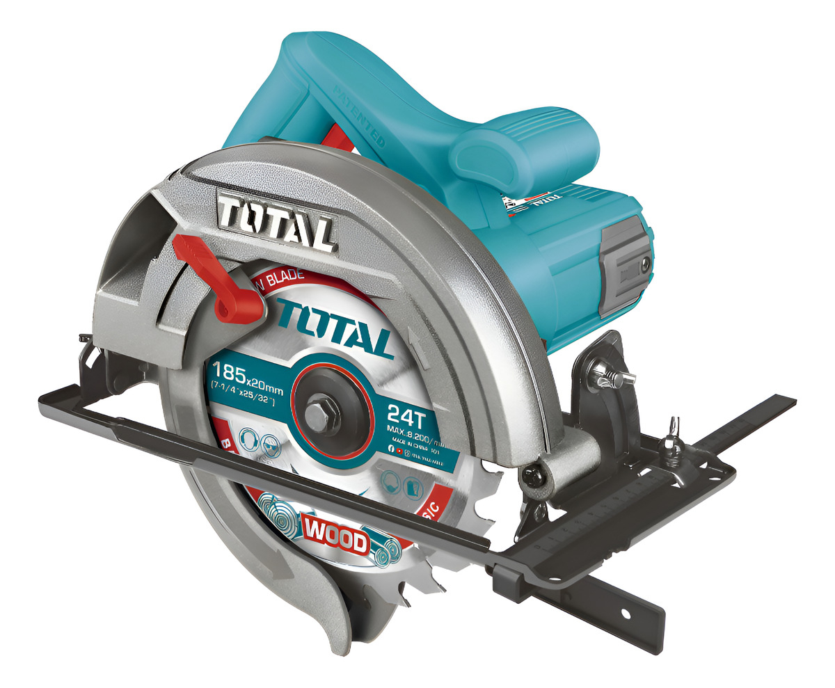 Sierra Circular Total 1200w Industrial - 7.1/4 Pulgadas, 185mm - 5.000rpm - Incluye 1 Disco Corte Madera 24 Dientes - Ts11218576 Turquesa 50