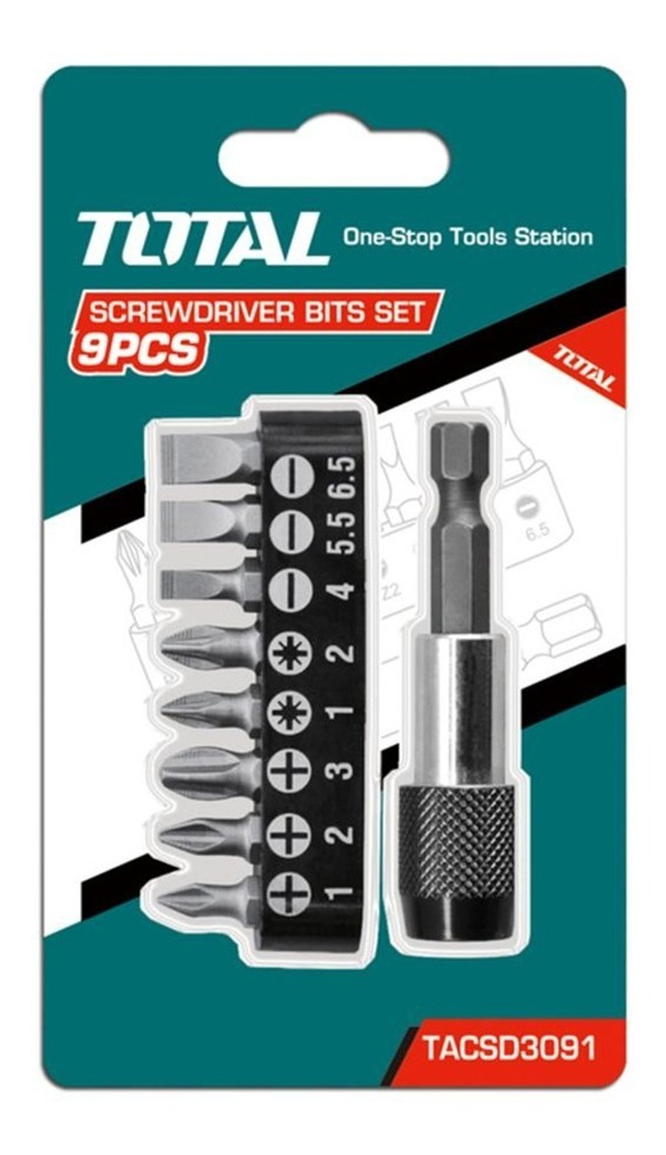 Adaptador Porta Puntas Con Seguro Magnético 1/4 + 8 Puntas