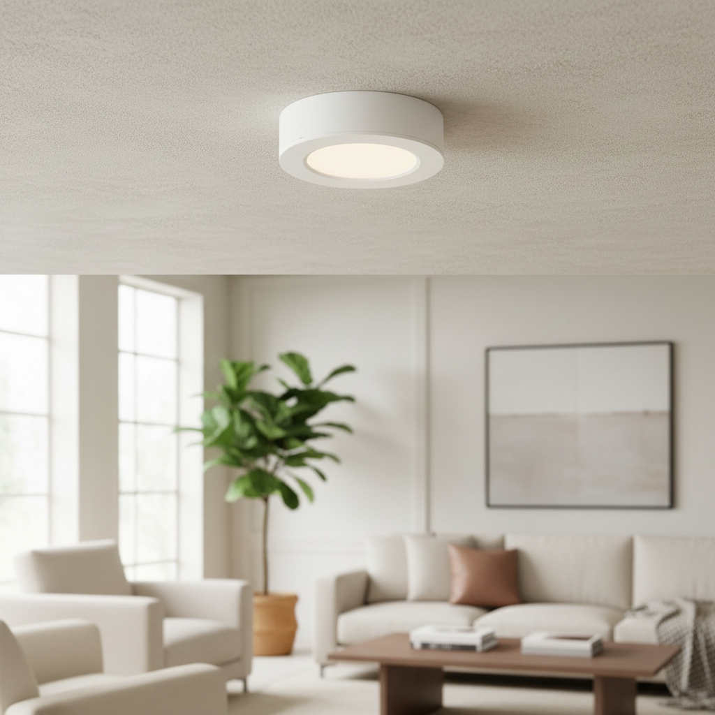 Panel Plafon Led De Sobreponer 5w Luz Calida Redondo Pack X2 - Imagen 3