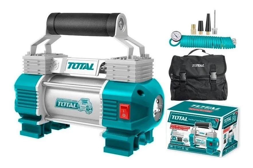 Compresor De Aire Portátil Total 12v 120psi + Regalo -sc-