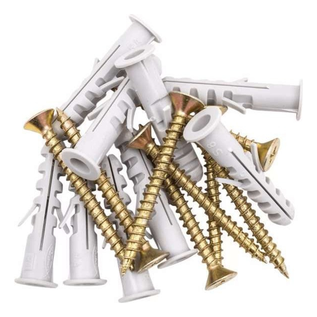 Set 10 Tornillos Cabeza Plana Pz 50mm + 10 Tarugos 8mm -sc- - Imagen 4