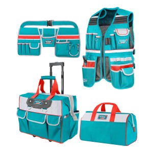 Kit Organizador De Herramientas Total: Valija + Bolso + Chaleco + Cinturón - Tos230910 Turquesa