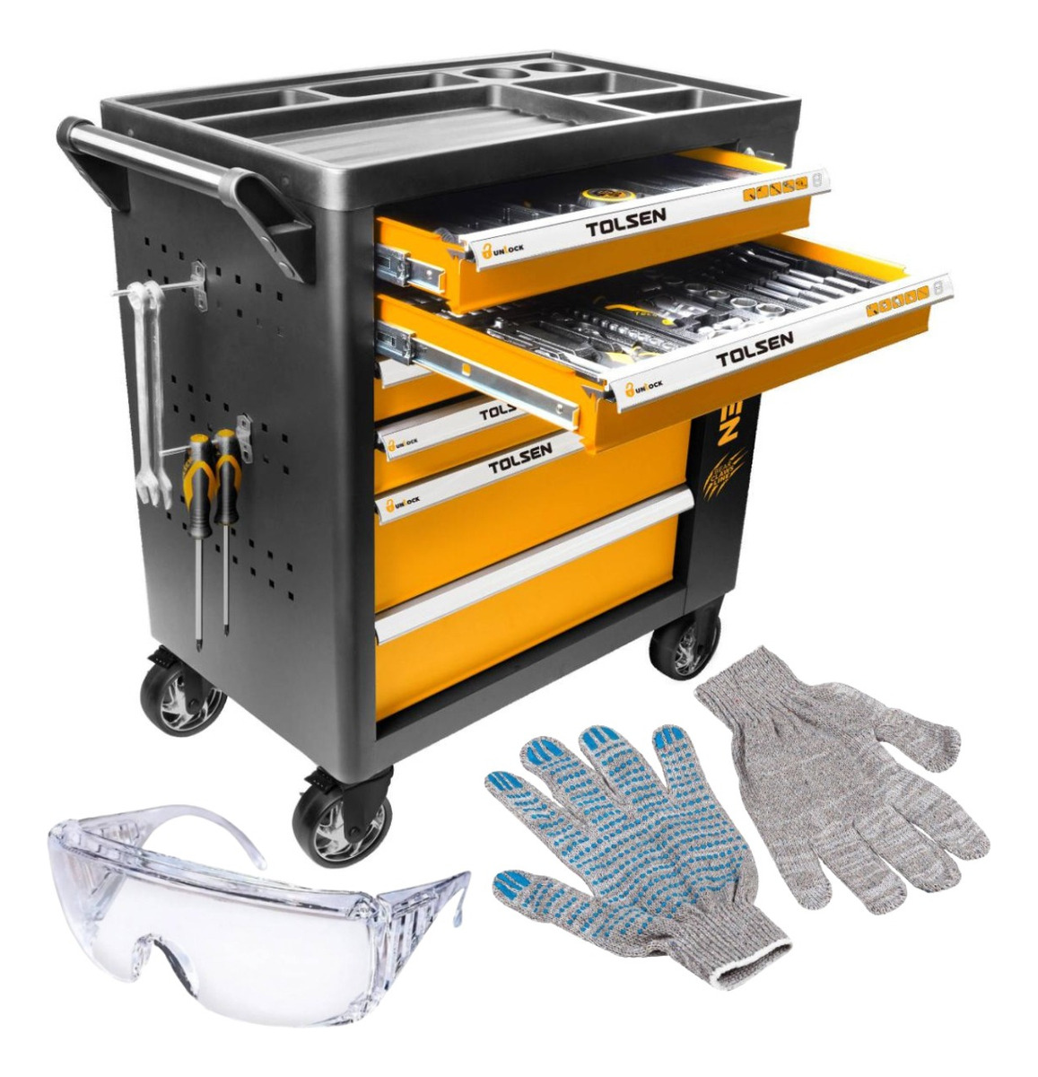 Carro De Herramientas Tolsen Deslizante A Ruedas 175 Piezas