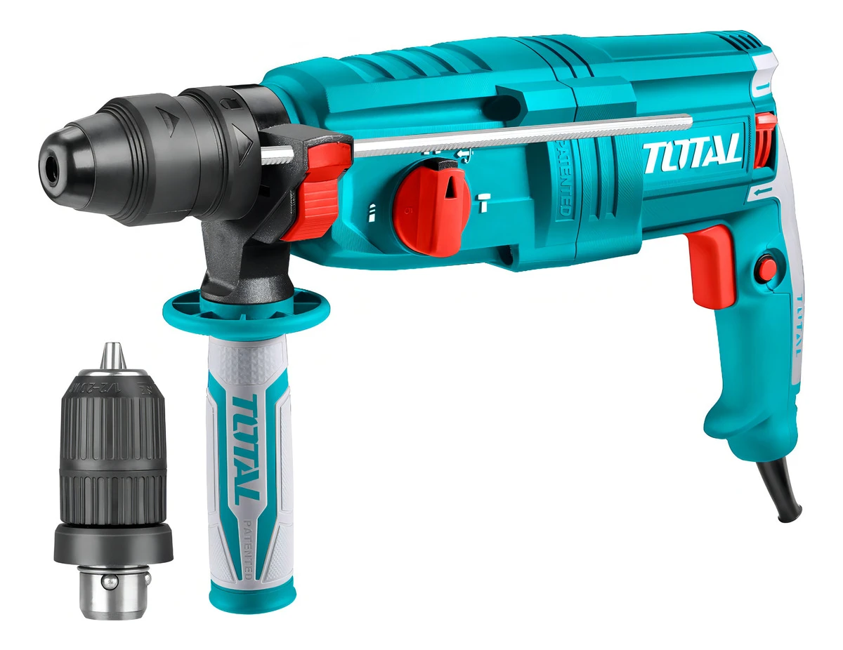 Rotomartillo Total 800w, 2.5 J, Doble Encastre: Sds Plus Y Mandril 13mm - Incluye MaletÃn Y Accesorios - Th308268-2