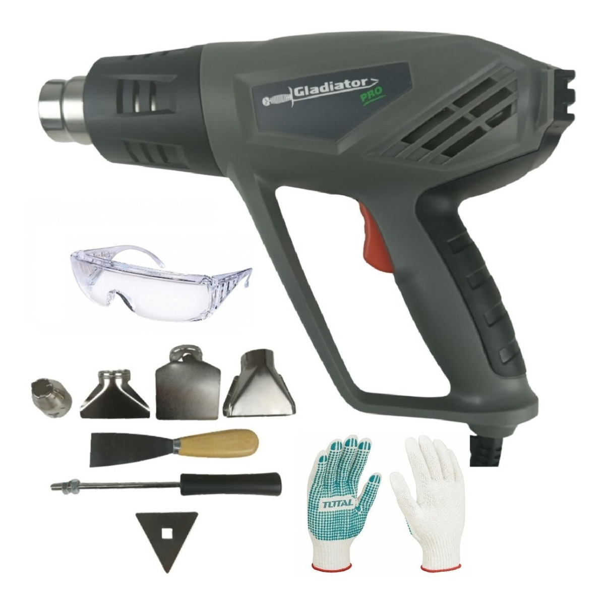 Pistola De Calor Gladiator 2000w 220v + 4 Boqullias +regalos