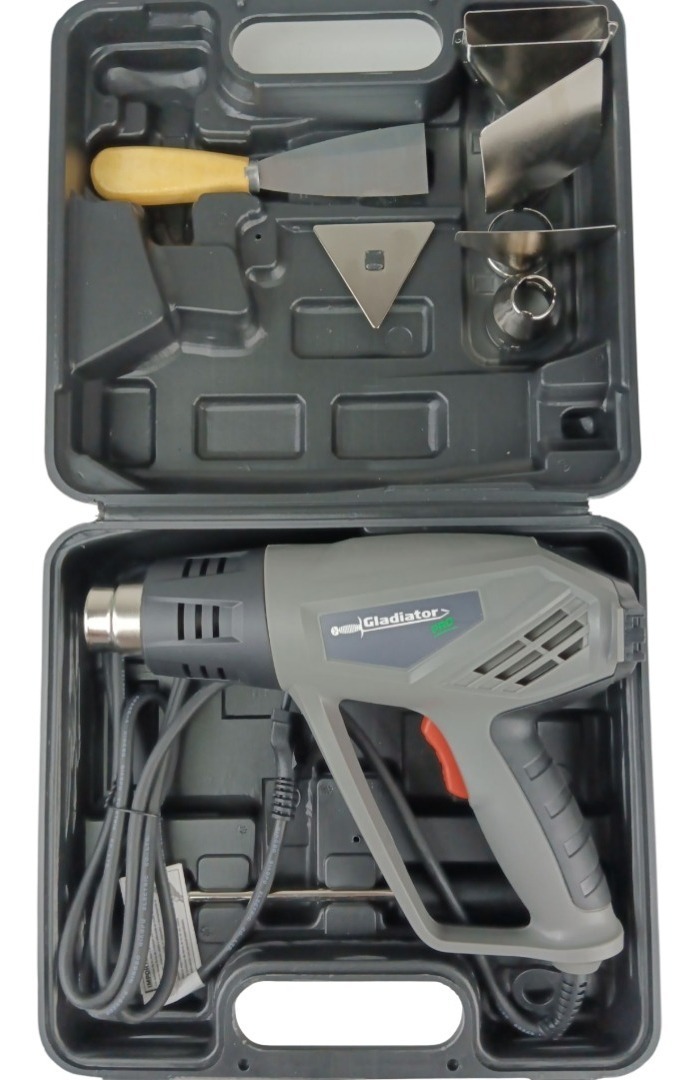 Pistola De Calor Gladiator 2000w 220v + 4 Boqullias +regalos - Imagen 3