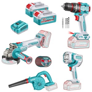 Kit Inalámbrico Total 20v Herramientas A Bateria Tosli250993