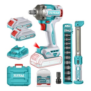 Kit Inalámbrico Llave Impacto 1/2 Linterna Total Tosli23056