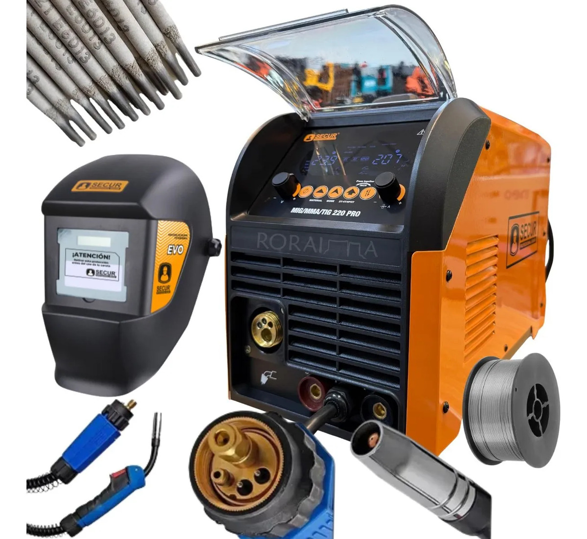 Soldadora Inverter 4 En 1 Mig/mma/tig 220a Secur Roraima