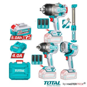 Kit Llaves De Impacto 1350nm + 850nm + Lamparas Tosli250782 Total Premium By Master Prox(R) Turquesa