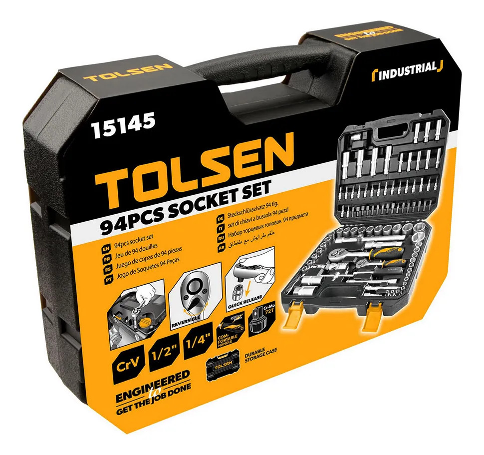 Set Dados 1/4-1/2 94 Pcs. En Valija Tolsen