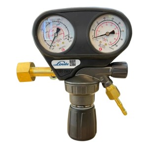 Manometro 2 Relojes Linde 200bar Con Proteccion Regulador