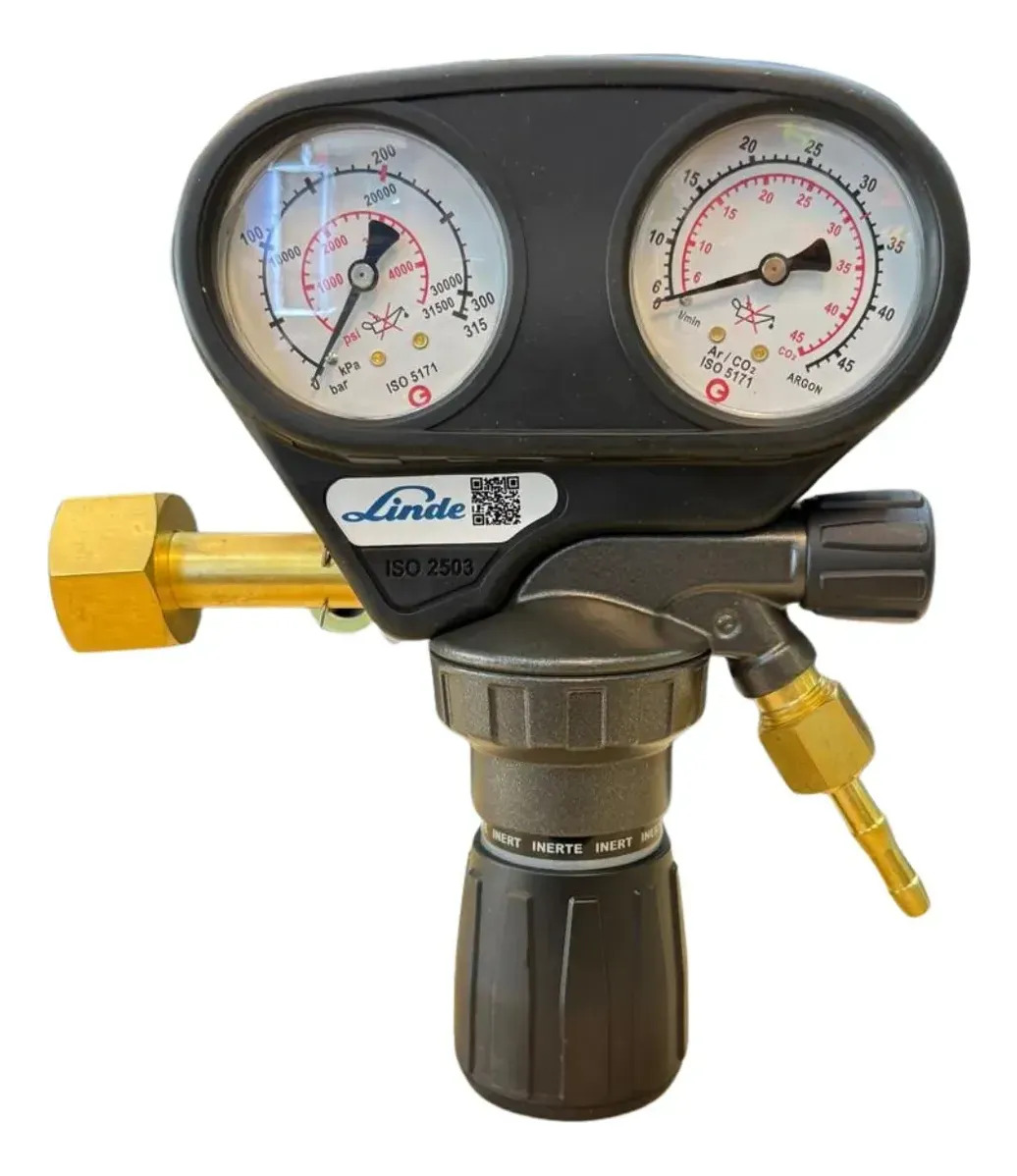 Manometro 2 Relojes Linde 200bar Con Proteccion Regulador