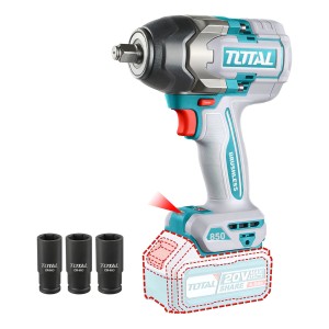 Llave, Pistola De Impacto Inalámbrica Total Industrial - Motor Brushless, Sin Carbones, Encastre 1/2'', Torque 850nm - No Incluye Batería Ni Cargador - Tiwli20851 Turquesa