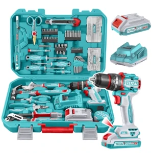 Set Taladro Percutor Atornillador 20v con 166 piezas  Total-THKTHP41667
