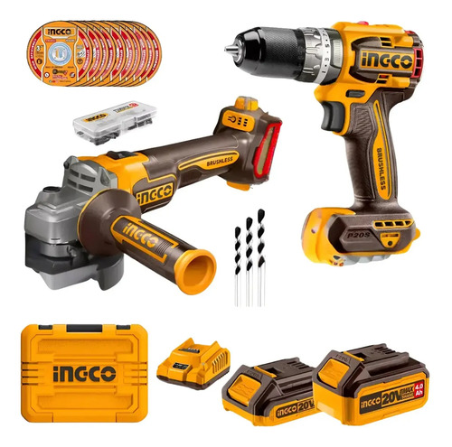 Taladro Atornillador Percutor + Amoladora Ingco Ckli20273