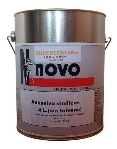 Adhesivo Piso VinĂlico Lata De 4 Litros Lts -supercenteruy-