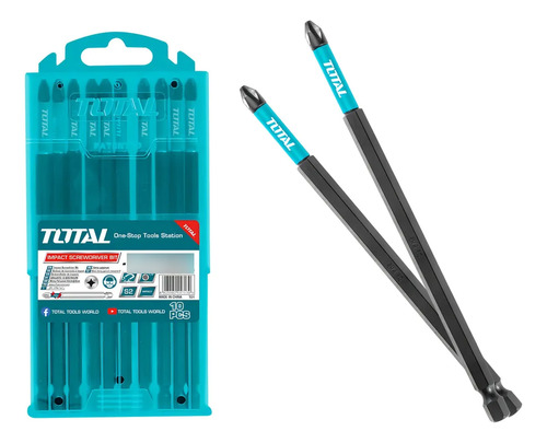 Juego De 10 Puntas Largas Magnéticas Total Para Atornillador