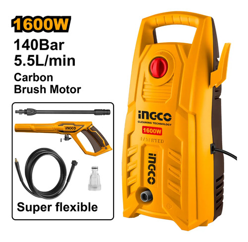 Hidrolavadora 1600w 140bar Motor A Carbones C/autostop Color Amarillo Frecuencia 50Hz/60Hz - Imagen 3