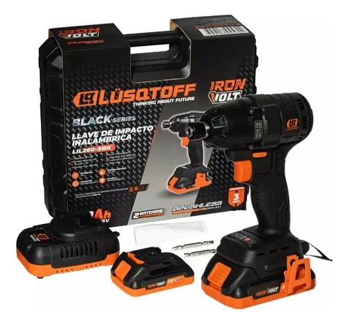 Atornillador De Impacto Lusqtoff 18 V Sin Carbones LIL260-9BK Color Negro - Imagen 5