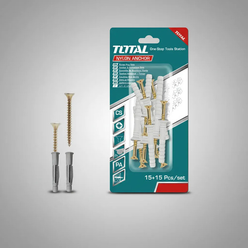 Set 15 Tacos Fisher 6mm + 15 Tornillos Pz 70mm Total - Imagen 3