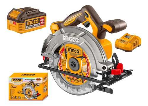 Sierra Circular A Bateria 4.0ah 20v 165mm Ingco Csli16523
