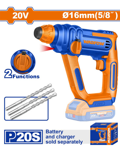 Rotomartillo Bateria 20v Sds Plus 1.5j Wadfow Wlm1516 - Imagen 2