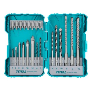 Juego De Mechas Y Puntas Total, 22 Piezas, Vidrio, Hormigón,