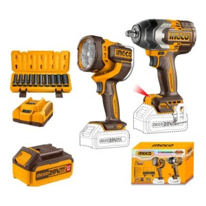 Kit Llave Impacto + Linterna + 10 Dados Ingco Cosli241181