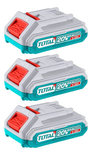 Set, 3 Baterías 20v Total Litio Ion 2.0ah - Línea P20s Total - Imagen 3