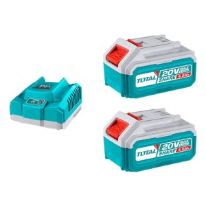 Set X 2 Baterías Litio Ion 4.0ah + Cargador Rápido 20v Total