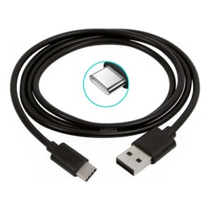 Cable Usb Tipo C Para Cargador Celular Pc Laptop Color Negro