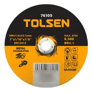 Disco De Corte Metal Y Acero Inoxidable Tolsen 7 Pulgadas Sc