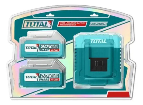 Set X 2 BaterĂas Litio Ion 4.0ah + Cargador RĂ¡pido 20v Total - Imagen 3