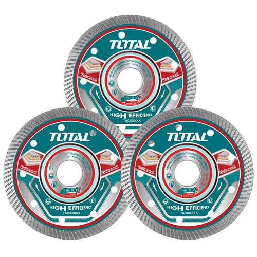 Set 3 Discos De Corte Diamantados Total Para Amoladora, 4.1/