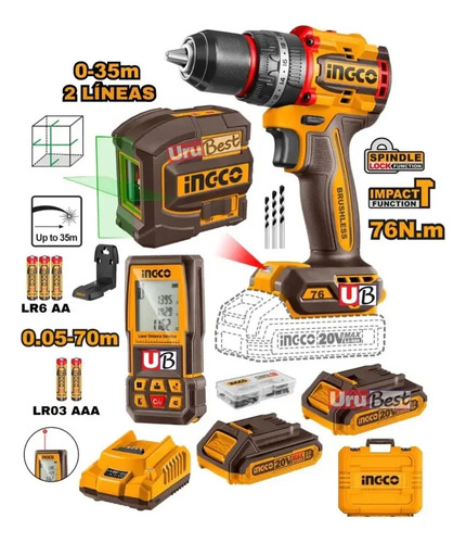 Kit Herramientas Inalambricas A Bateria Ingco Cosli250511 - Imagen 3