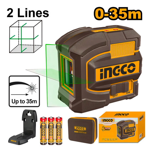 Nivel Laser Autonivelante 35mts Luz Verde 2 LĂneas Ingco - Imagen 4