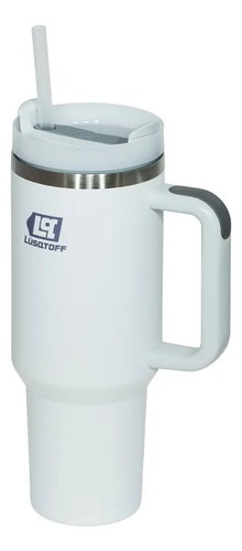 Vaso Termico 1.2 Lts C/tapa Bombilla Rosa Verde Lusqtoff 6x Color Blanco Liso