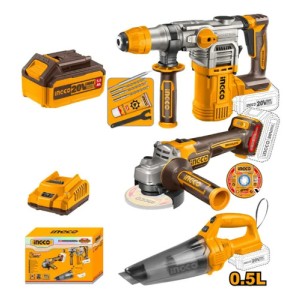 Kit Rotomartillo + Amoladora + Aspiradora Ingco Cosli240785