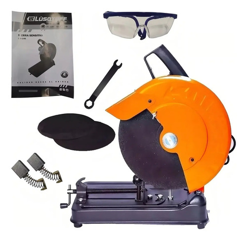Sierra Cortadora Sensitiva Kit Hierro 355mm Metal Lusqtoff Frecuencia 50 Mhz Naranja - Imagen 4