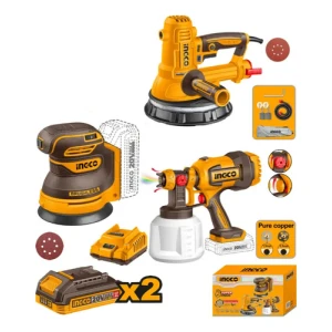 Kit Lijadora Yeso / Orbital + Pistola Pint Ingco Cosli250282