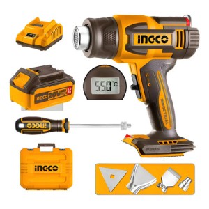Pistola De Calor Inalambrica Bateria 5ah 20v Ingco Hgli20035