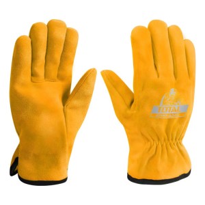 Guantes Total De Cuero 10'' 25cm, Para Trabajos Pesados, Jardinería, Taller - Tsp14210 Naranja