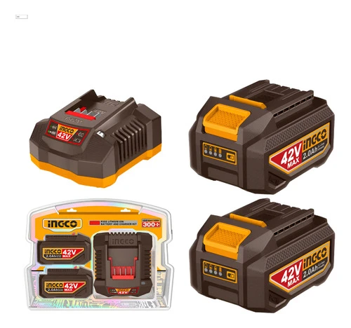 Set X2 Baterias 2.0ah + 1 Cargador 42v P42m Ingco Fbcpm20221