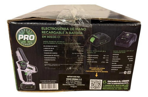 Motosierra Inalámbrica 20v 5 Para JardĂn Forest & Garden - Imagen 3