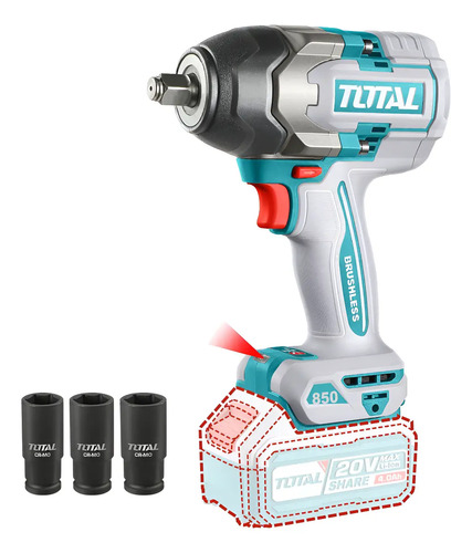 Llave, Pistola De Impacto Inalámbrica Total 20v 850nm -sc-