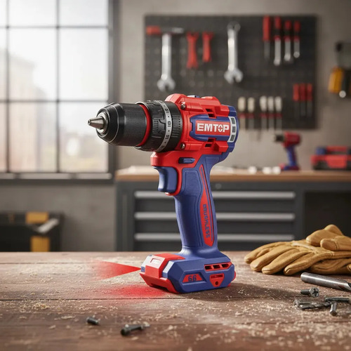 Taladro C/percutor 20v S/bat Ecidl206681 Emtop Rojo 50/60 - Imagen 3
